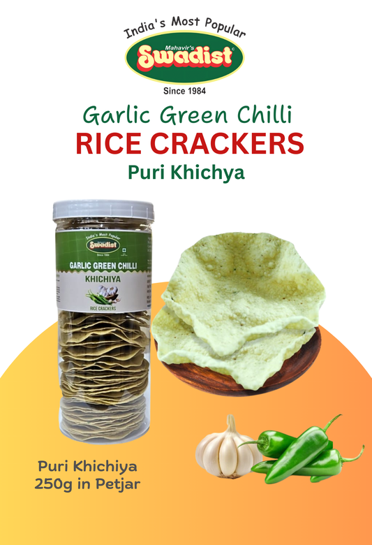 Garlic Green Chilli Rice Crackers
