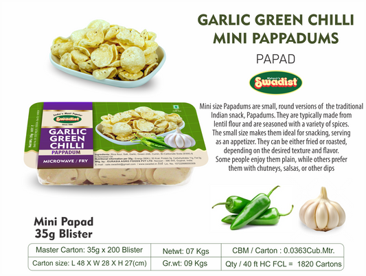 Buy Garlic Green Chilli Papad Online in the USA
